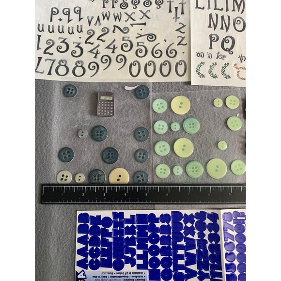 Scrapbooking & Craft Supplies Bundle: Stickers Buttons Templates & Embellishment - Picture 6 of 11